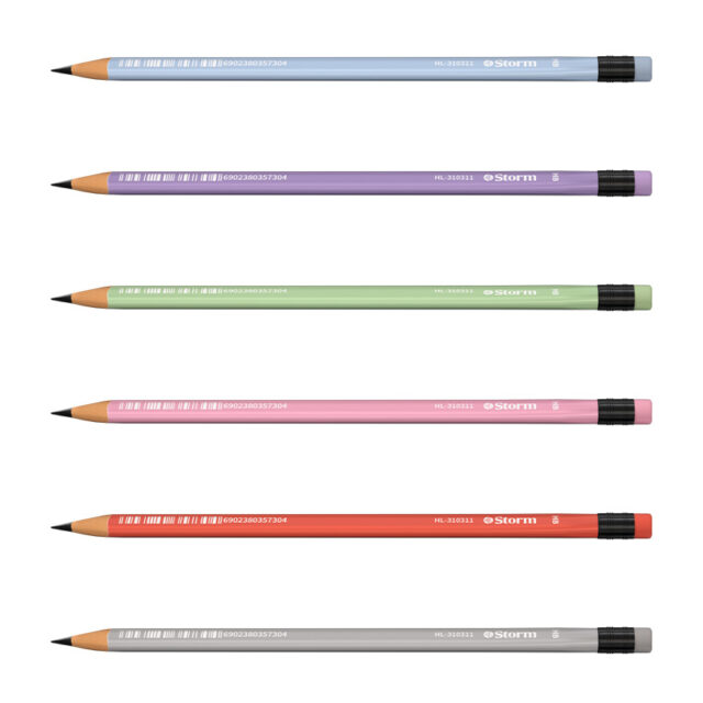 Pastel Shades Triangular Black Pencil